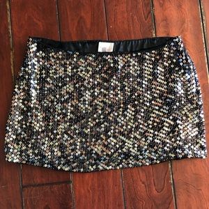 Parker Silk Sequined Micro Mini Skirt